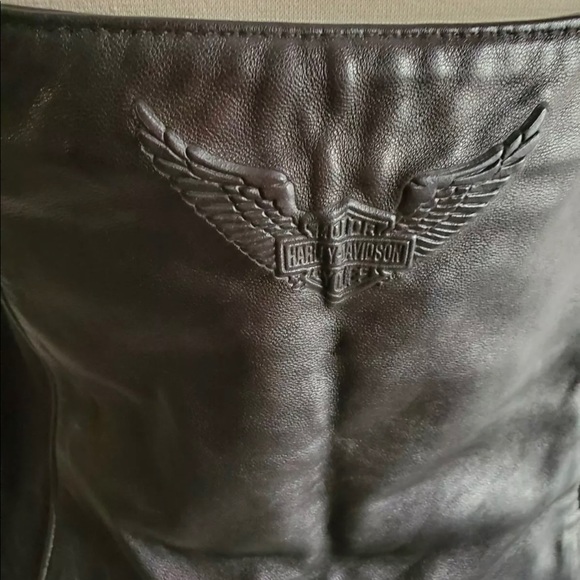 HARLEY DAVIDSON LEATHER STUDDED HALTER BUSTIER - Picture 11 of 12